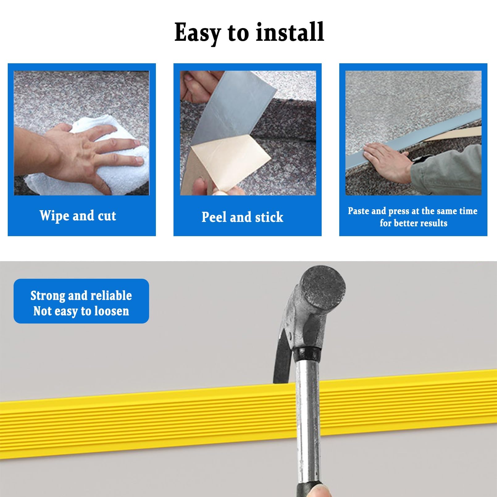 Tiras Antideslizantes Para Peldaños de Bordes de Escaleras, Borde de Escalera de Vinilo Antideslizante, Tiras Antideslizante Para Escalones, Rampas Y Suelos Interiores Y Exteriores(Brown,0.06x10m/0.19