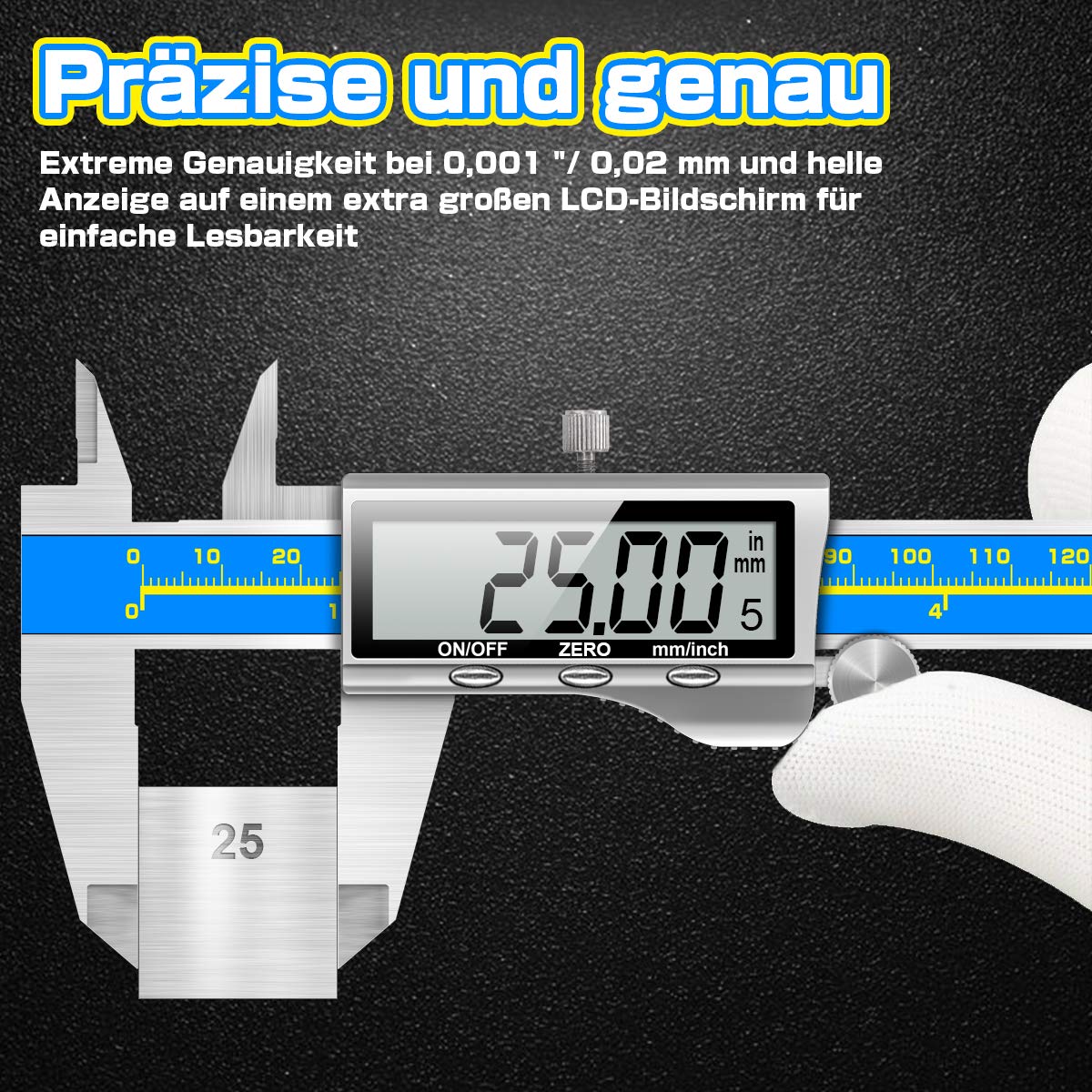 Digitale Schieblehre Industriequalität Orthland Messschieber Digital Messlehre 150mm Mit Groß Lcd Präzision Schublehren Tiefenmesser Edelstahl Analog Ip54 Wasserdicht Für Innen Außen stufen Messing