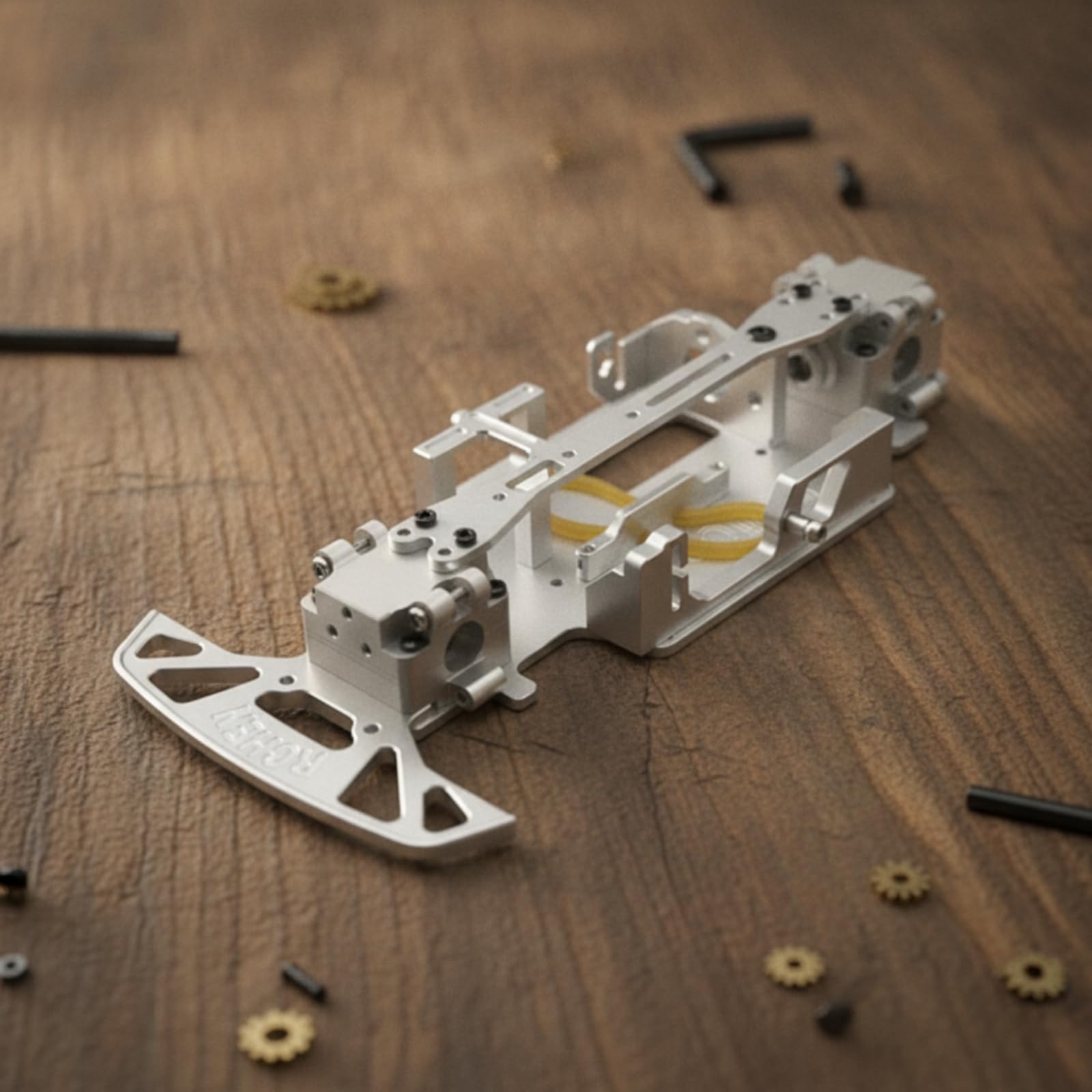 Chasis de Engranajes para Coche RC Bastidor Soporte Estructura Metálica con Múltiples Orificios y Compatibilidad de Ensamblaje Adecuada para, Oro
