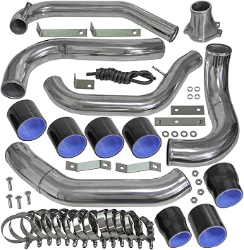 Front Mount Intercooler Pipe Piping Kit (Black)