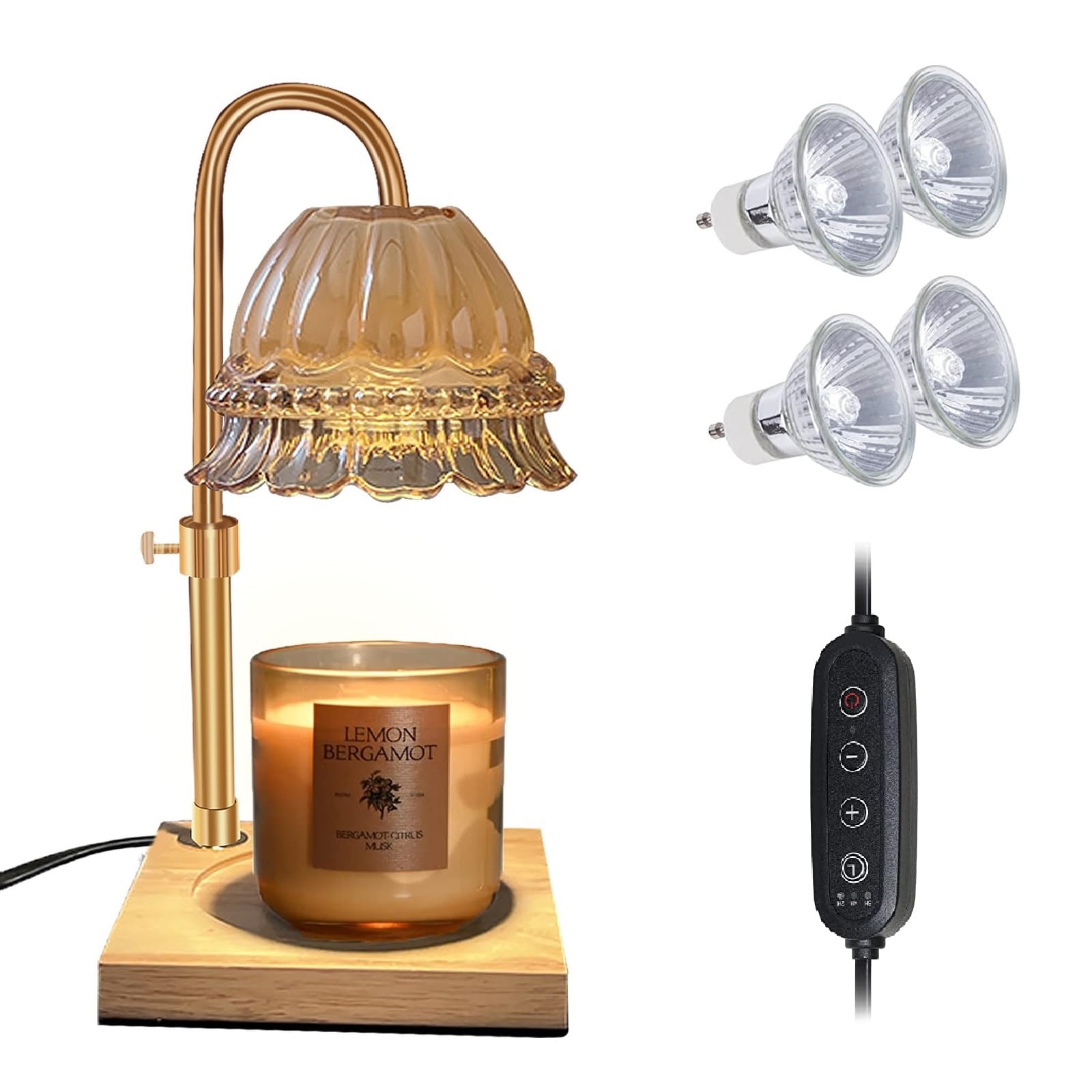 Buy MQFORU Candle Warmer Lamp with Timer and Dimmer, Height Adjustable Electric Candle Warmer