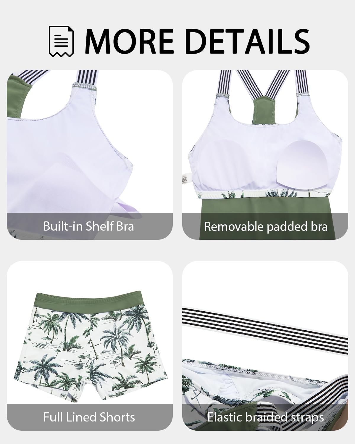 Daci Tankini-Badeanzüge für Damen 2025, 2-teilige Badebekleidung mit Shorts für Bauchkontrolle