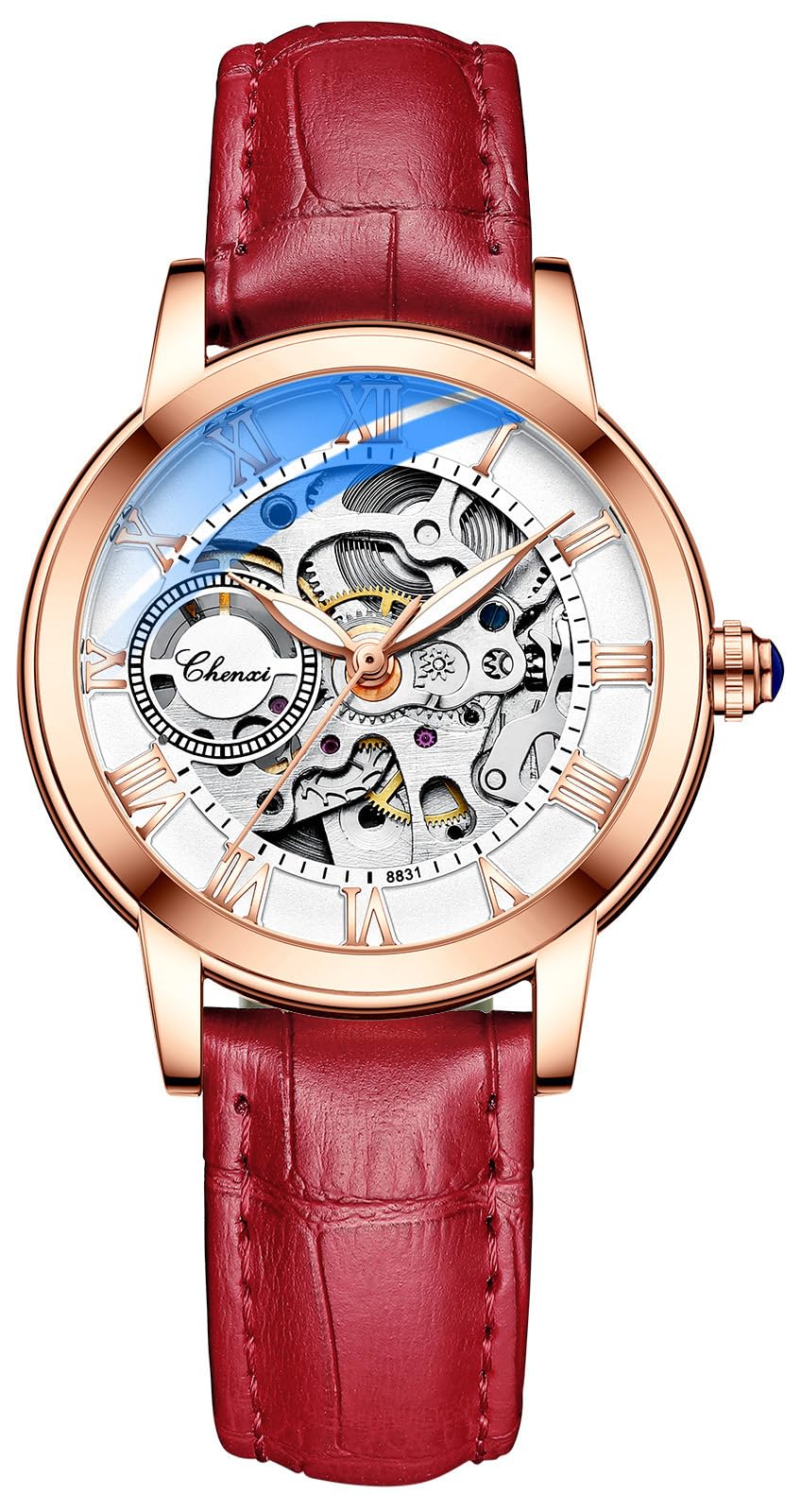 MASTOP Famale - Reloj de Pulsera automático de Zafiro para Mujer, diseño Steampunk, Color Dorado