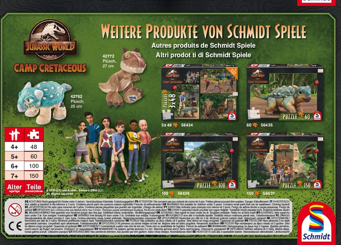 Schmidt Spiele Jurassic World 56435 - Puzzle da 60 pezzi, stampa animale, multicolore
