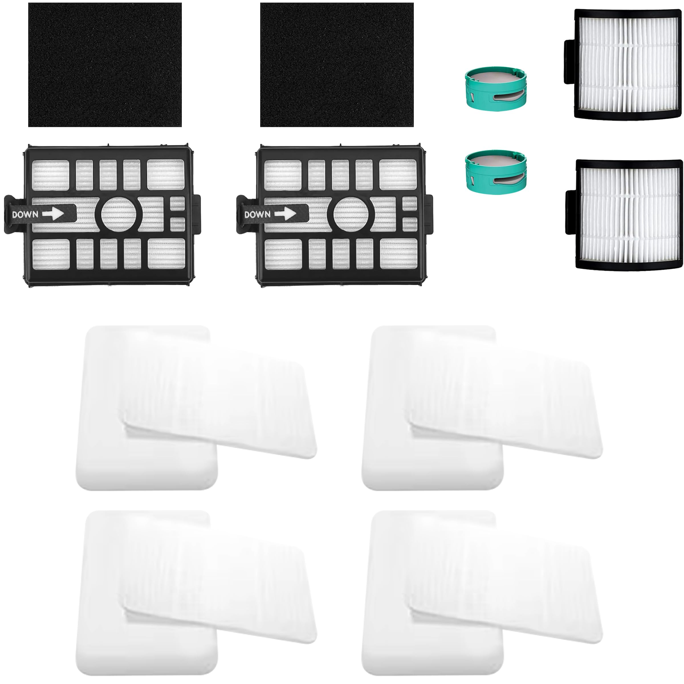 Fette Filter - Replacement Set Compatible with Shark IW3511 & IW111 Detect Pro Lightweight Cordless Vacuum Cleaners. Inculdes Part # XFIW1000