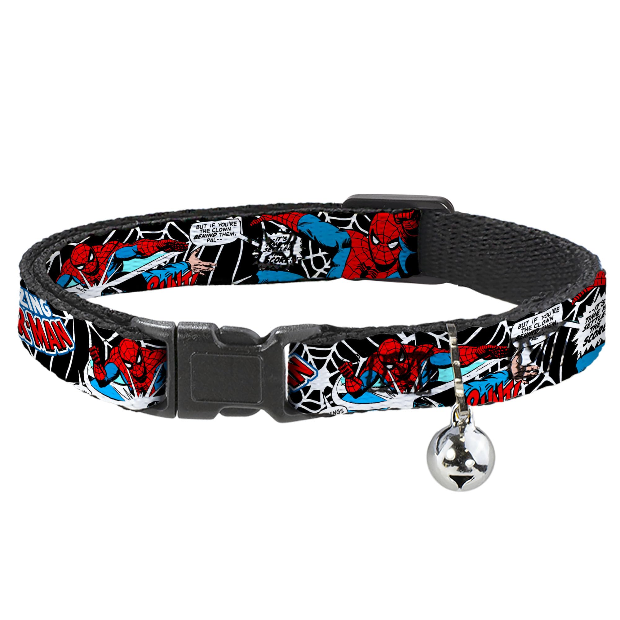 Cat Collar Breakaway Spider Man in Action2 Amazing Spider Man 8 to 12 Inches 0.5 Inch Wide