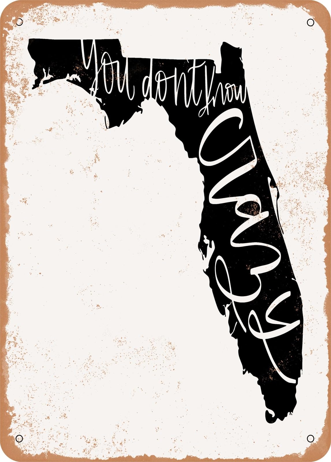 Miaomansenstore Metal Sign - Florida You Don't Know Crazy - Vintage Rusty Look Home Decor