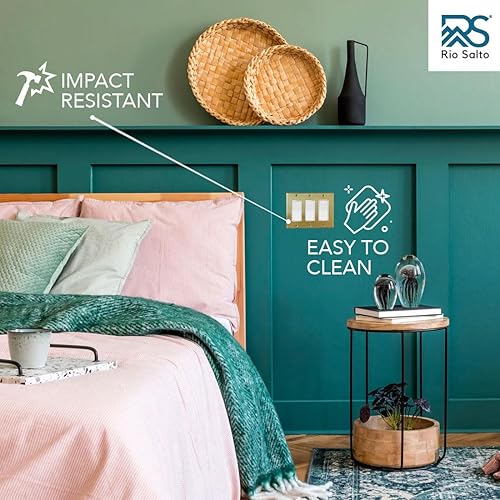 Miniatura 9 de Placa de pared para interruptor de triple luz dorada moderna de metal dorado o cubierta de enchufe, placa de pared para receptáculo, cubiertas