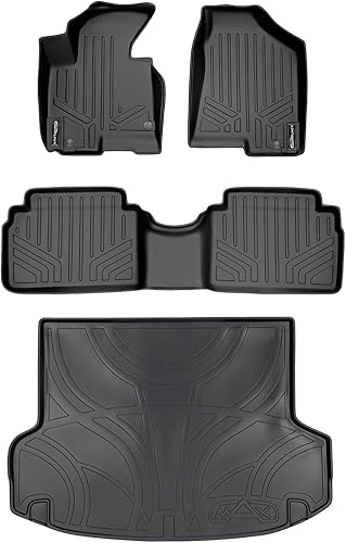 SMARTLINER Juego de alfombrillas de suelo de ajuste personalizado de 2 filas y revestimiento de carga, color negro para Hyundai Tucson 2010-2013,