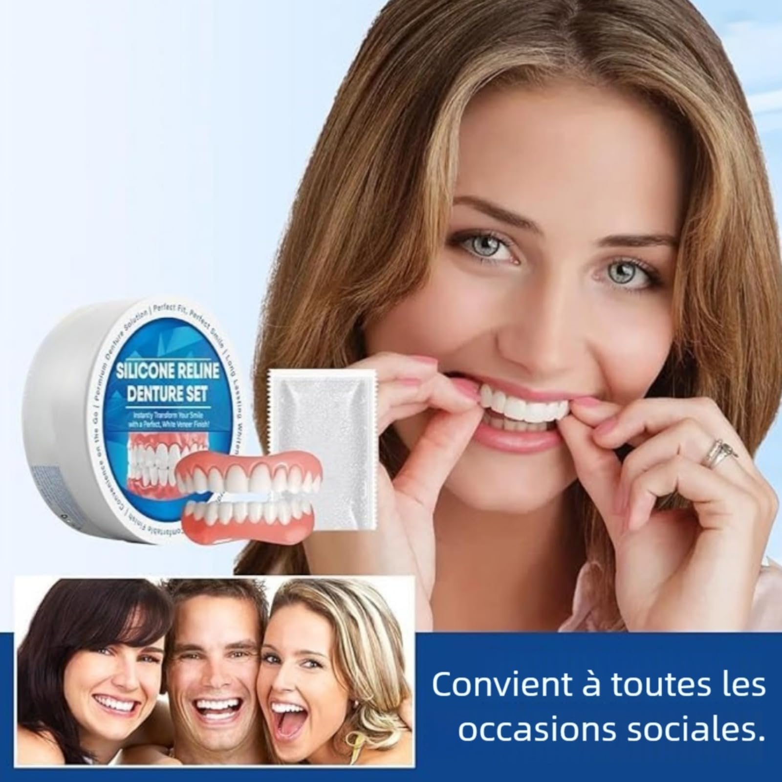 Protesi Dentale in Silicone per Uomini e Donne, Apparecchio Dentale | Protesi dentale in silicone regolabile, comfort ottimale, aspetto naturale per un sorriso perfetto immediato