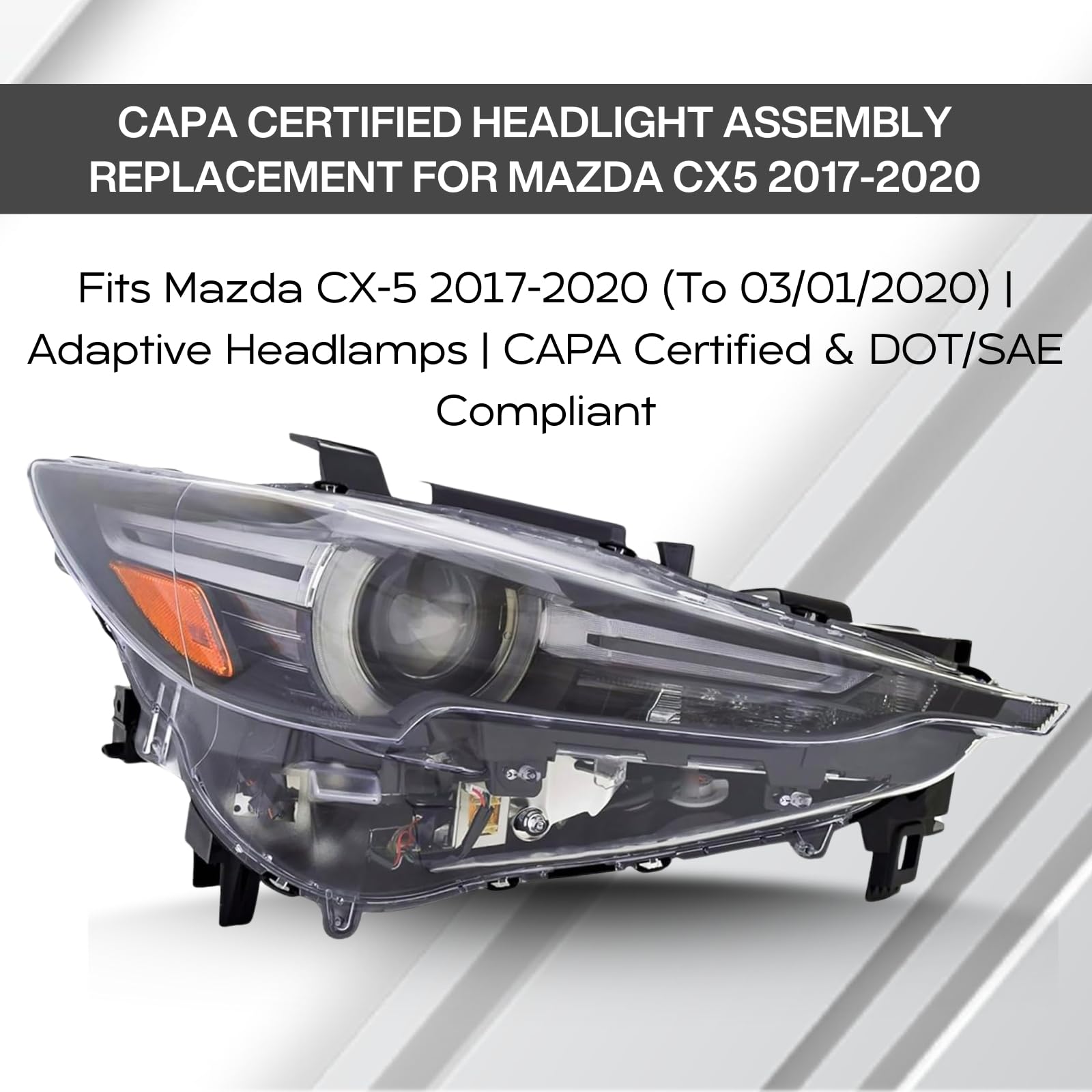 ALLIGATOR AUTO LIGHTS Headlights Assembly Compatible with Mazda CX