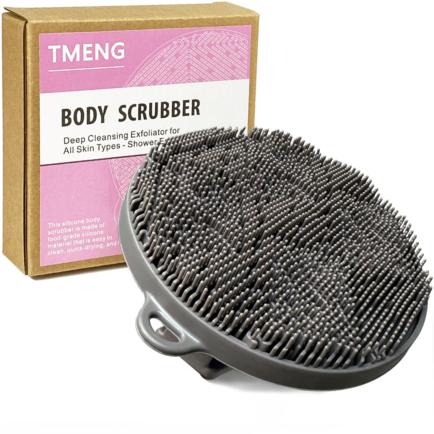 Silicone Body Scrubber-Silicone Shower Brush for Gentle Exfoliating & Lathering with Body Scrub & Wash, Durable & Hygienic, Deep Cleansing Exfoliator