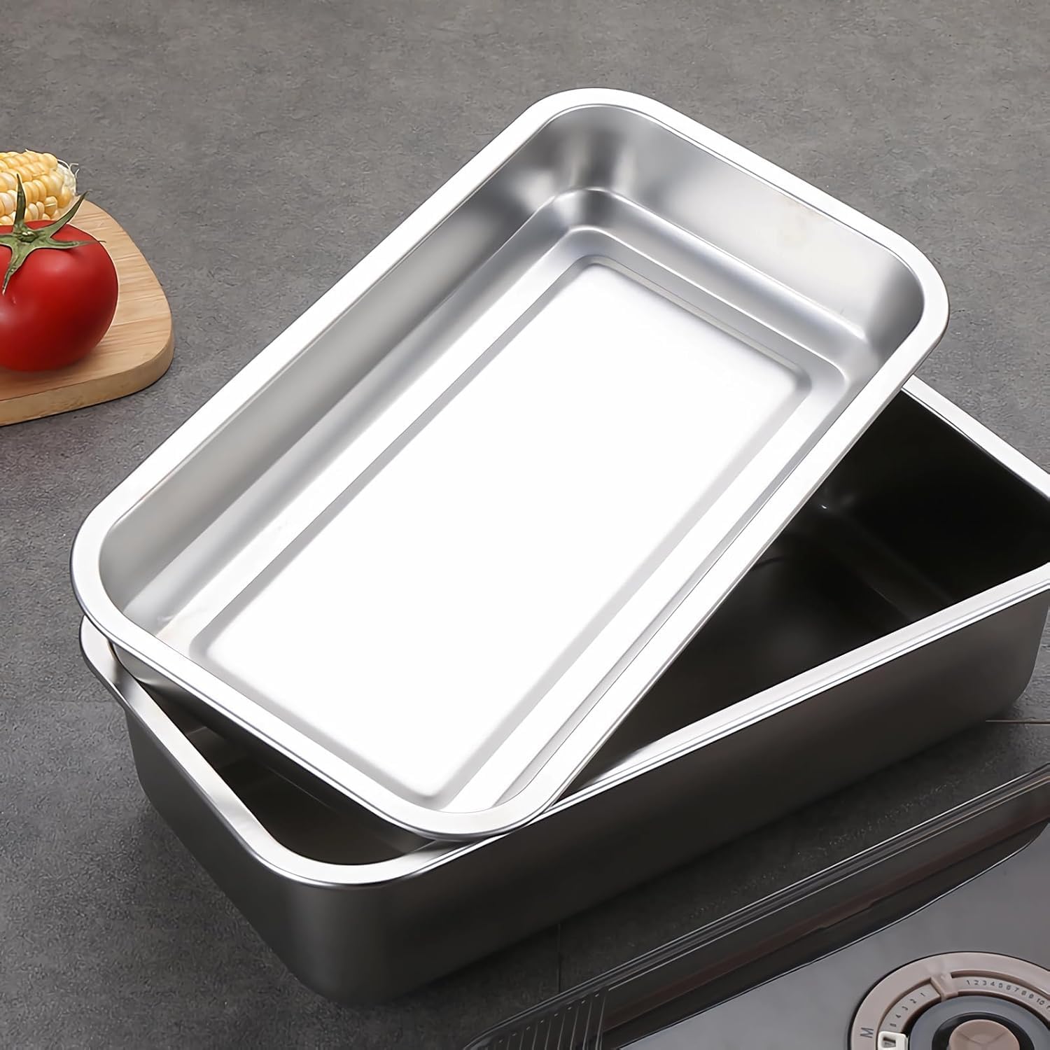 3-częściowy zestaw dużych pojemników na żywność ze stali nierdzewnej, 2200 ml, 3800 ml, 6000 ml, szczelne, próżniowe pudełko na piknik, podróż