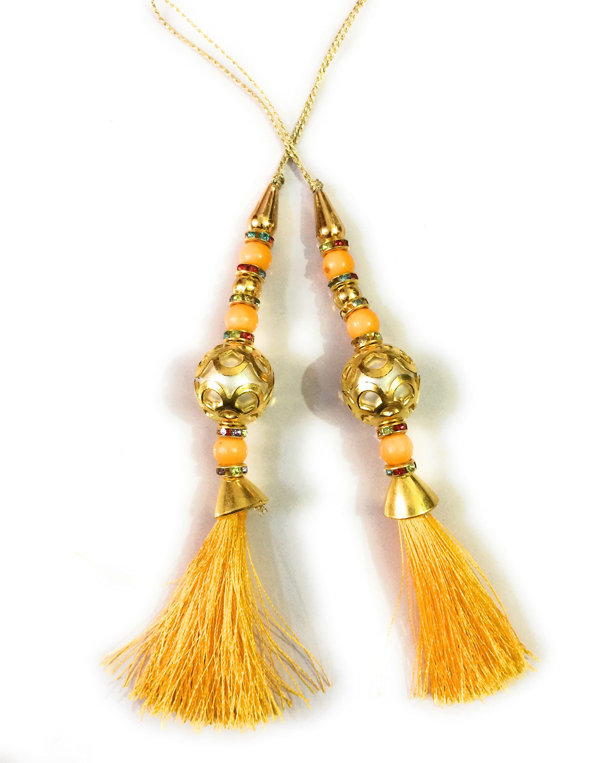 Libas fashion Latkan Handmade Women Blouse Sari Small Ethnic Hanging Tassel Fancy (Yellow) (B09P38DF3X) Amazon Price History, Amazon Price Tracker
