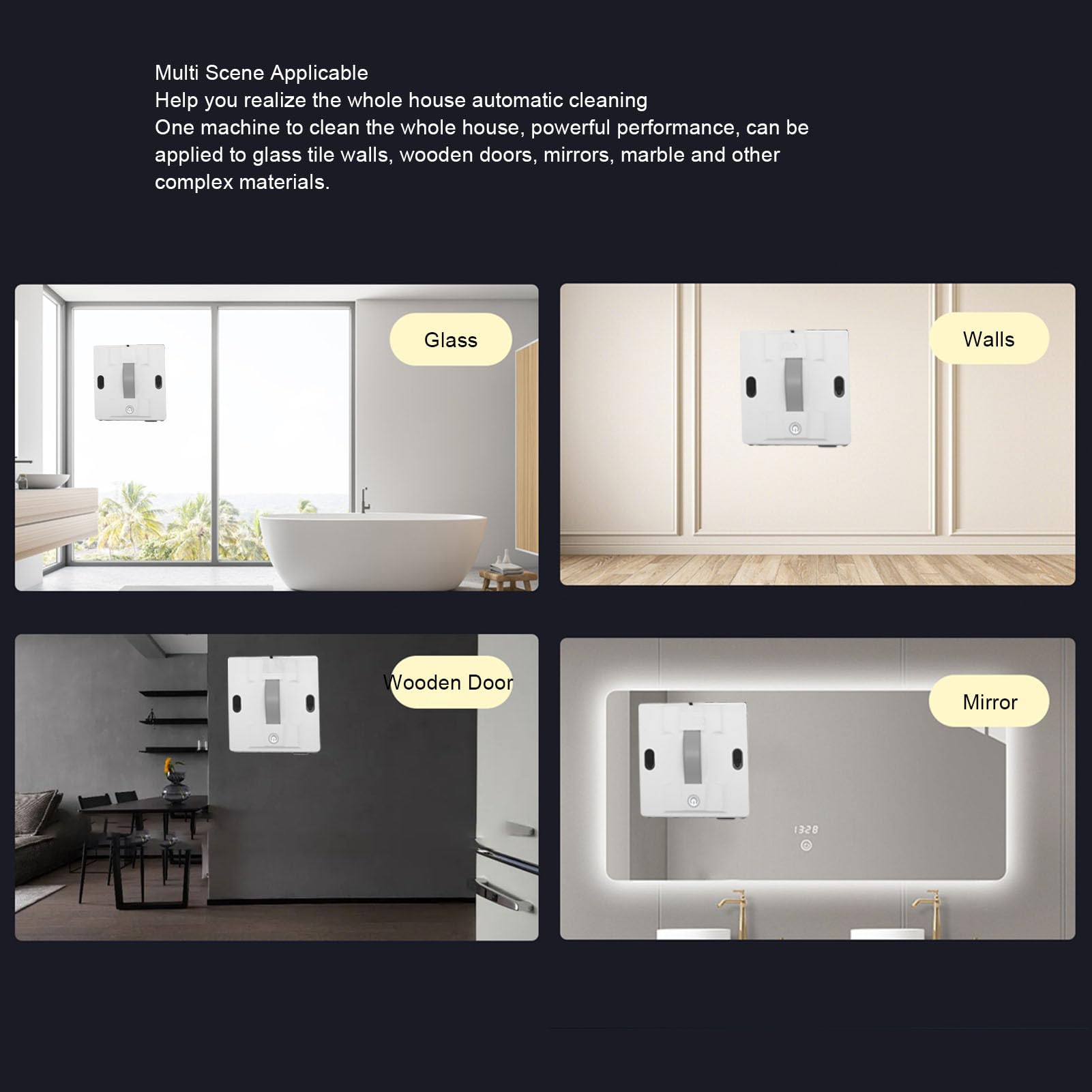 Smart Water Spray Window Cleaning Robot 5600PA SUKTION SUKTY Z AI Inteligentny System Jazdy do Wielokrotnego Czyszczenia (RIZGHWOY03tp96w8d2-11)
