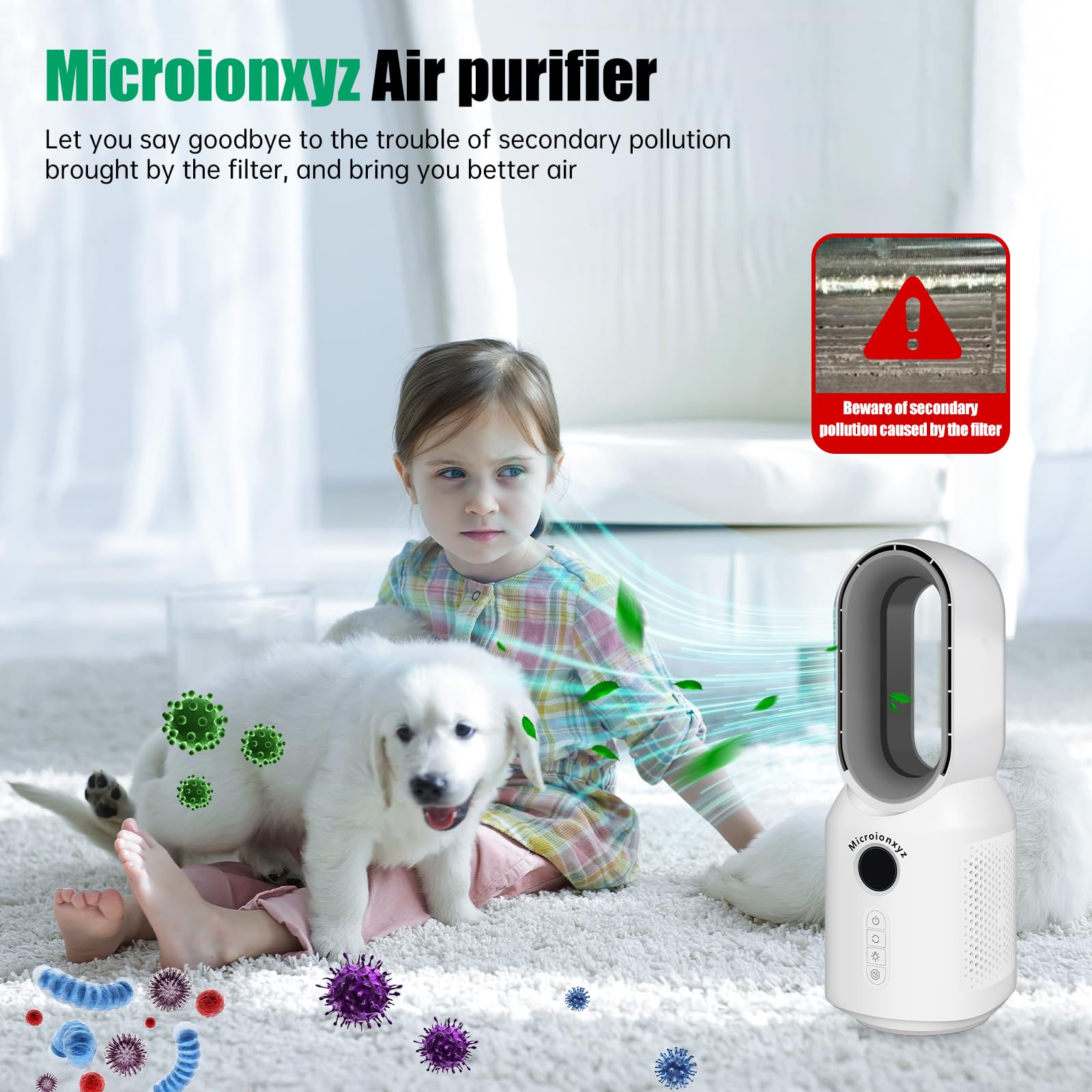 Máquina purificadora de aire de anión F8-AR, sin consumibles, elimina humo, polen, olor, adecuada para sala de estar, oficina, automoción, viajes, sala de mascotas,