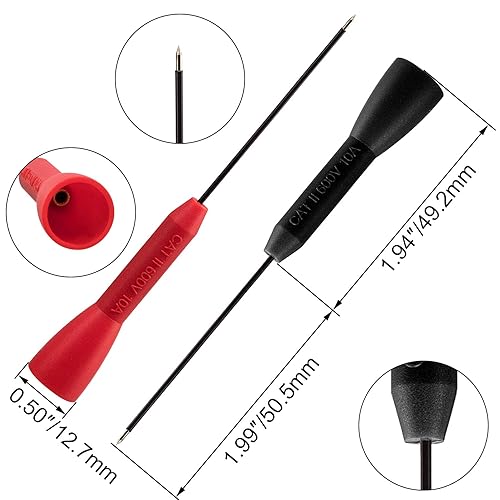 Miniatura 2 de ANCIRS Paquete de 4 sondas de prueba de aguja de 0.079 in, prueba de multímetro no destructiva de 600 V10 A para cables tl71 tl75