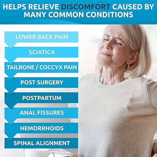 Miniatura 2 de Almohada de dona mejorada de gel para el dolor del coxis – Cojín ortopédico antideslizante de gel para hemorroides, posparto, embarazo, úlceras de