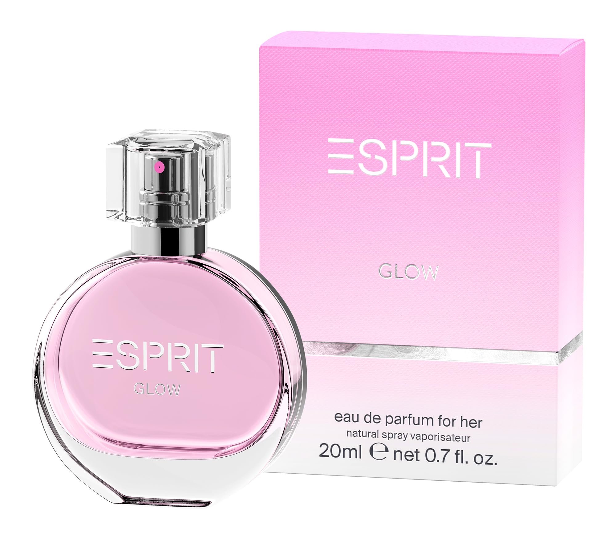 ESPRIT GLOW Parfüm Damen 20ml I Lebendiges Parfüm mit Nuancen aus Grapefruit, Jasmin, Himbeere & Moschus I Fruchtiges Eau de Parfum Damen jeden Alters I feminin, sinnlich, selbstbewusst Kosmetik