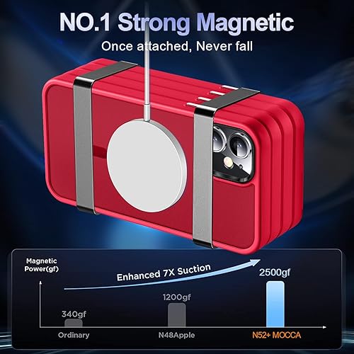 Miniatura 3 de MOCCA Funda magnética fuerte para iPhone 12iPhone 12 Pro, compatible con Magsafe protección contra caídas de grado militar Funda protectora delgada