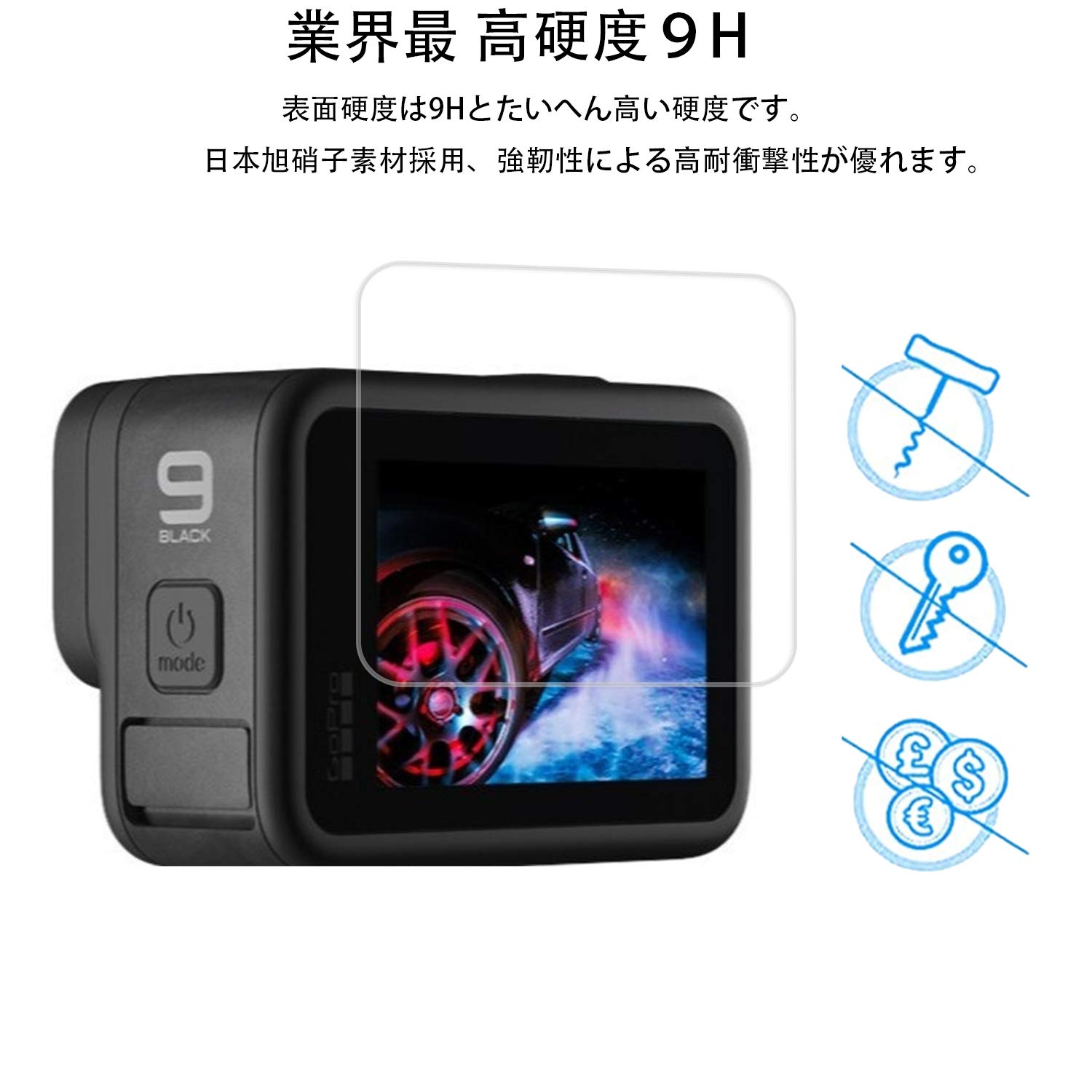 Amazon | 【2枚セット】For Gopro Hero 12 Gopro Hero 11 GoPro hero10 