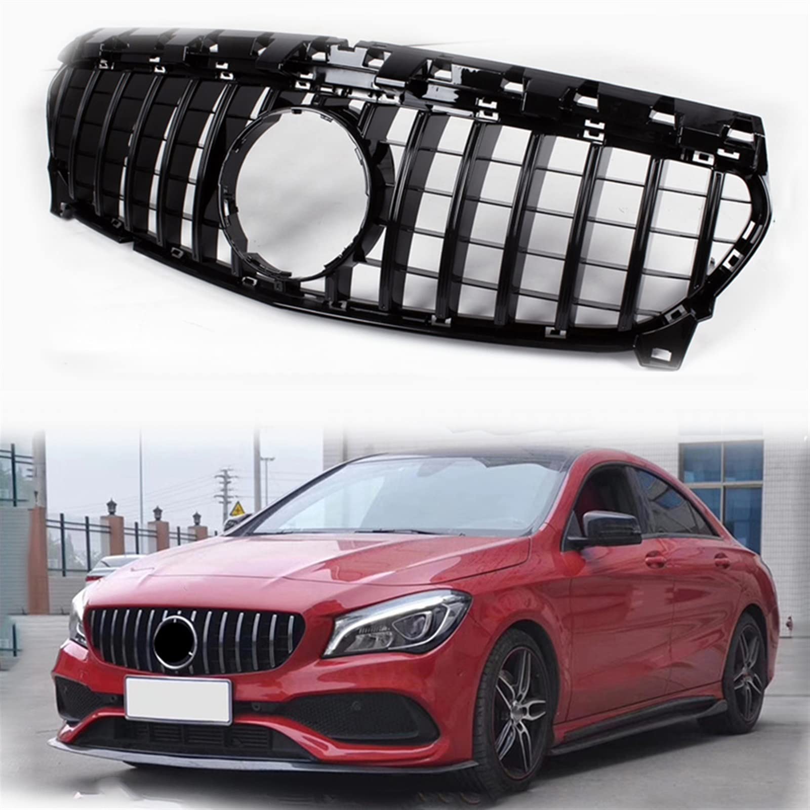 Grille de Calandre Avant W117 pour CLA 200 250 2017-2018 Noir Style GT