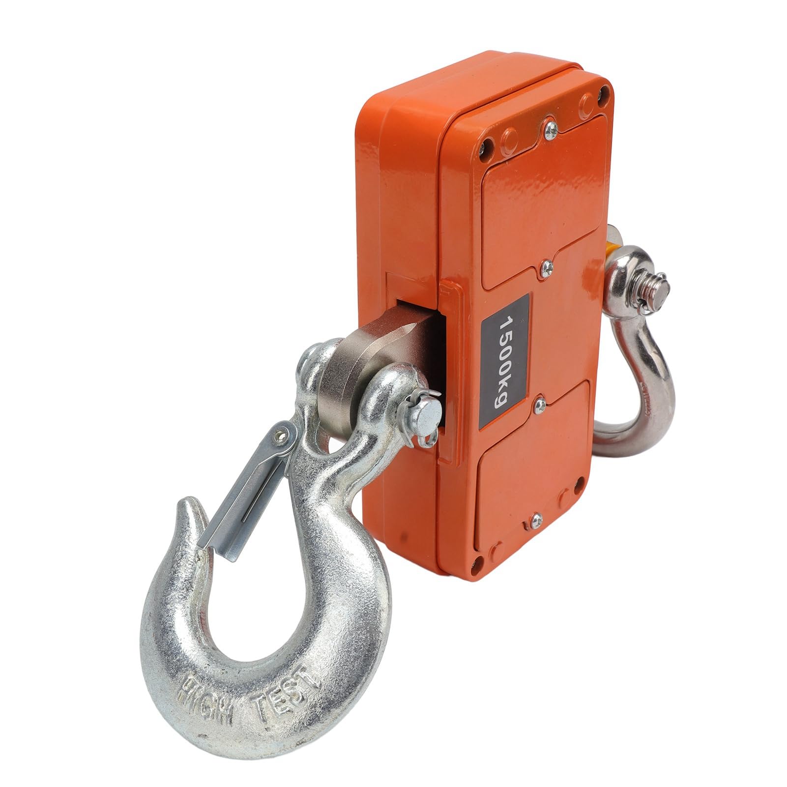 Balance à grue numérique, orange – Capacité de 1 500 kg, balance suspendue robuste avec télécommande sans fil, écran LED et plaque avant en fonte de plastique pulvérisée