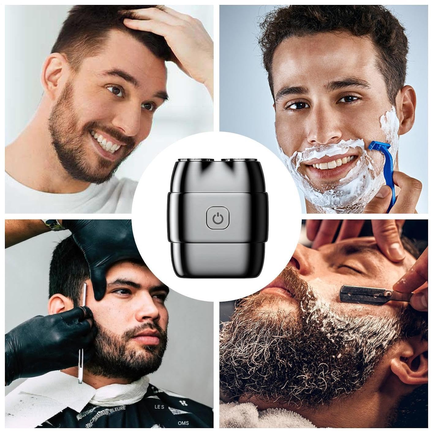 Piccoli da uomo Rasatura con Doppia Testina Rotante, Leggero e con Batteria | o Elettrico Uomo Leggero Rotativo Doppia Testina Bagnato Asciutto Per Rasatura Viso Viaggio Casa