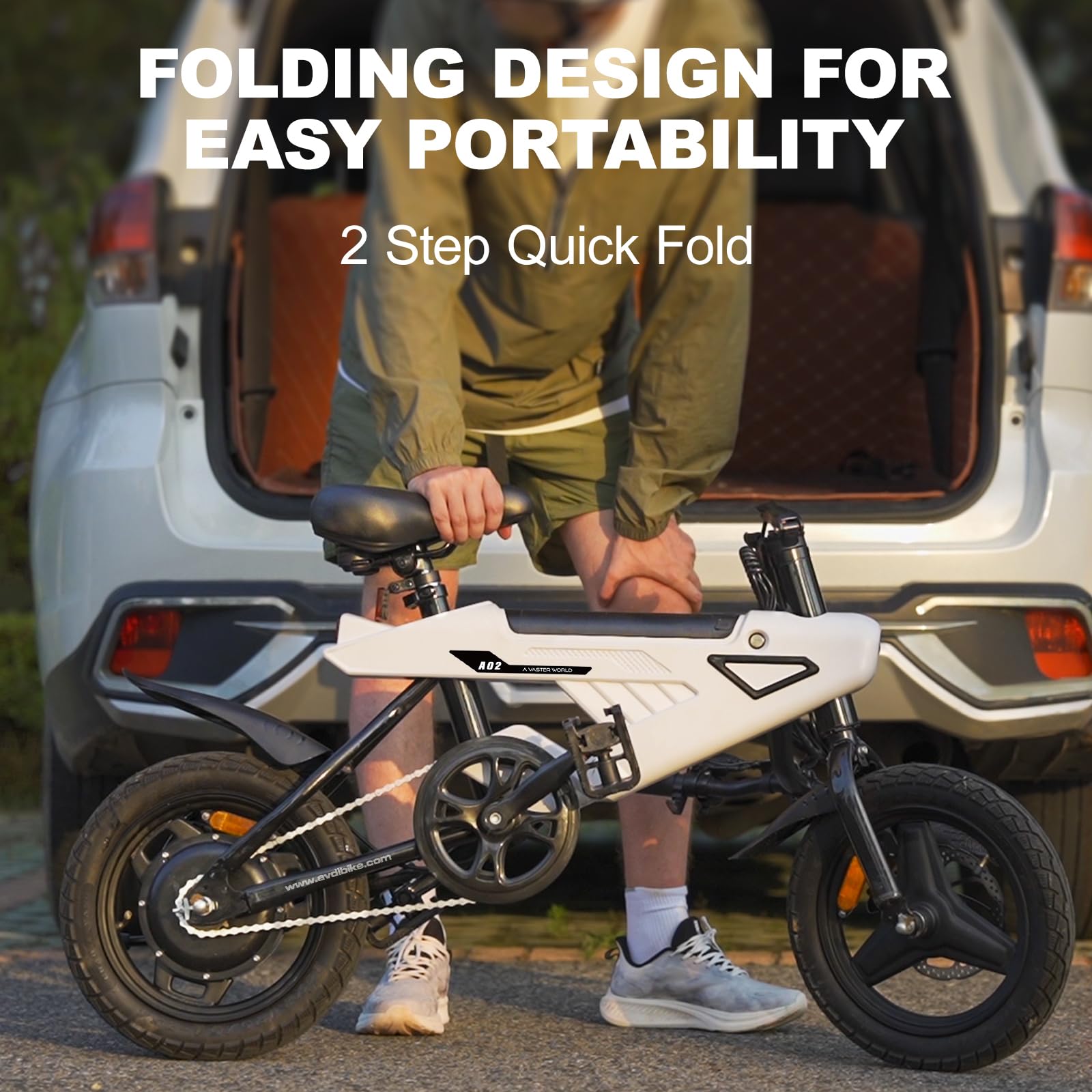 Bici Elettrica Pieghevole, 14" Bici Elettrica da 250W Motore 36V 10.4AH Batteria, Autonomia di 45 KM Bici Pieghevole da Città, E-Bike per Adulti E Adolescente