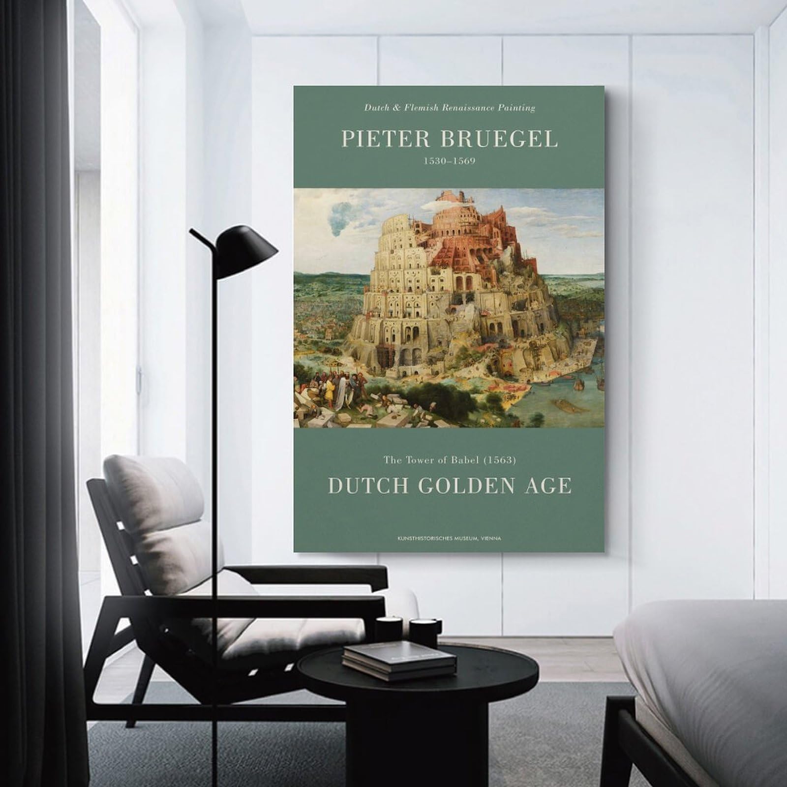 Canvas Wall Picture Pieter Bruegels Tower of Babel Painting, 24x36inch(60x90cm), for Gallery Wall Decor And Room Displays, Decorative Artwork with Flexible Styling