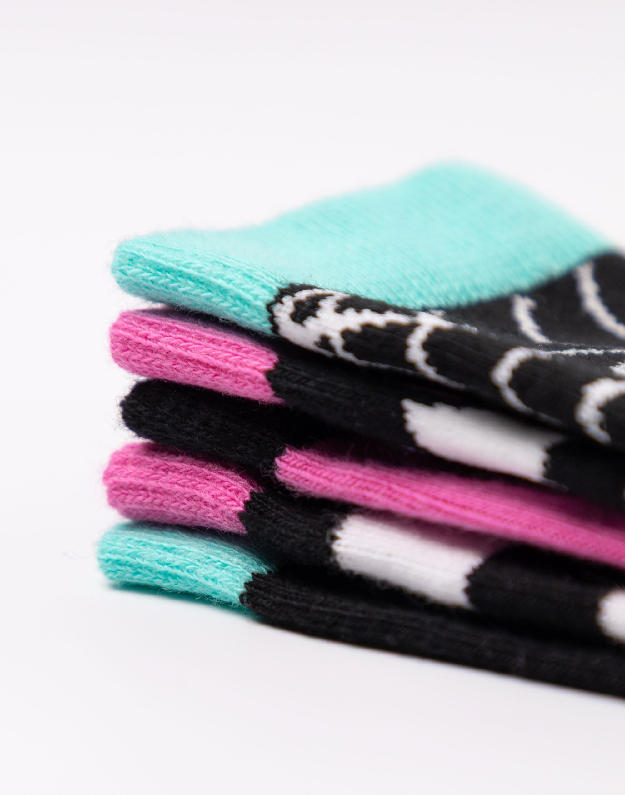 Monster High Chaussettes multicolores à rayures et têtes de mort pour filles | Lot de 5 paires | Motifs amusants avec logos Chaussettes décontractées pour enfants