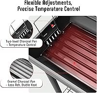 Vista 5 de Barbacoa de carbón con mesa lateral, parrilla de 30 pulgadas resistente para exteriores con área de cocción de 647 pulgadas cuadradas para barbacoas