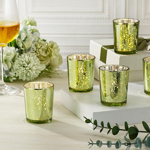 Miniatura 17 de Raiten 50 portavelas votivas de vidrio a granel, portavelas votivas, portavelas de té para decoración de fiesta de San Valentín, centro de mesa