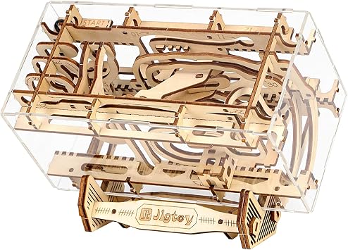 Wooden Marble Maze Fidget Toy Gravity Maze Marble Run Brain Game with Wood 3D Puzzles for Adults and Teens