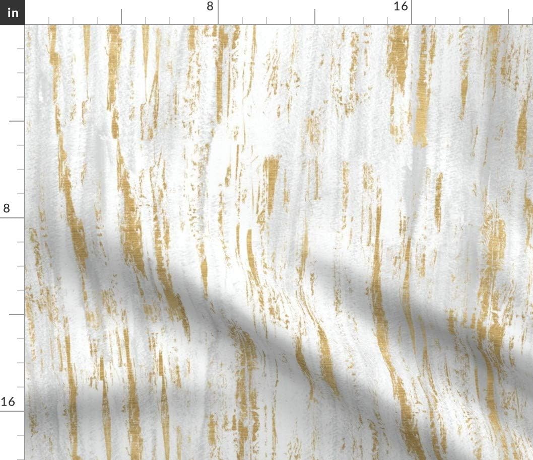 Spoonflower Fabric - White Birch Gold Gray Neutral Distressed Printed on Petal Signature Cotton Fabric by The Yard - Sewing Quilting Apparel Crafts Decor