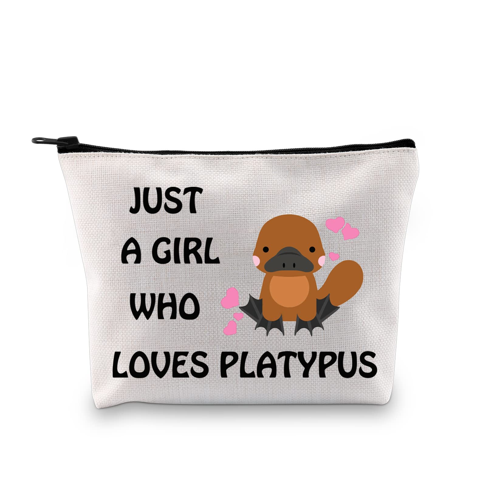 G2TUP Platypus Lover Gift Who Loves Platypus Makeup Bag Platypus Owner Cosmetic Bag Platypus Mom Gift Animal Lover Gift Zipper Travel Bag (Loves