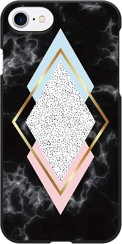Amazon Ruuu Iphone12 Iphone12pro 兼用 ハードケース スマートフォン Iphoneケース カバー 大理石 マーブルストーン柄 ブラック 黒 アーガイル 幾何学模様 おしゃれ かわいい ユニーク 個性的 おもしろ 面白い 三角 マーブル模様 シンプル 定番 大人 人気 可愛い 流行