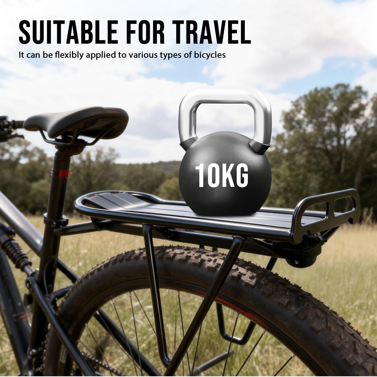 Portapacchi Bicicletta, Portapacchi Mountain Bike in Lega di Alluminio Universale per Mountain Bike Bici Da Corsa City Bike Portata 10 Kg