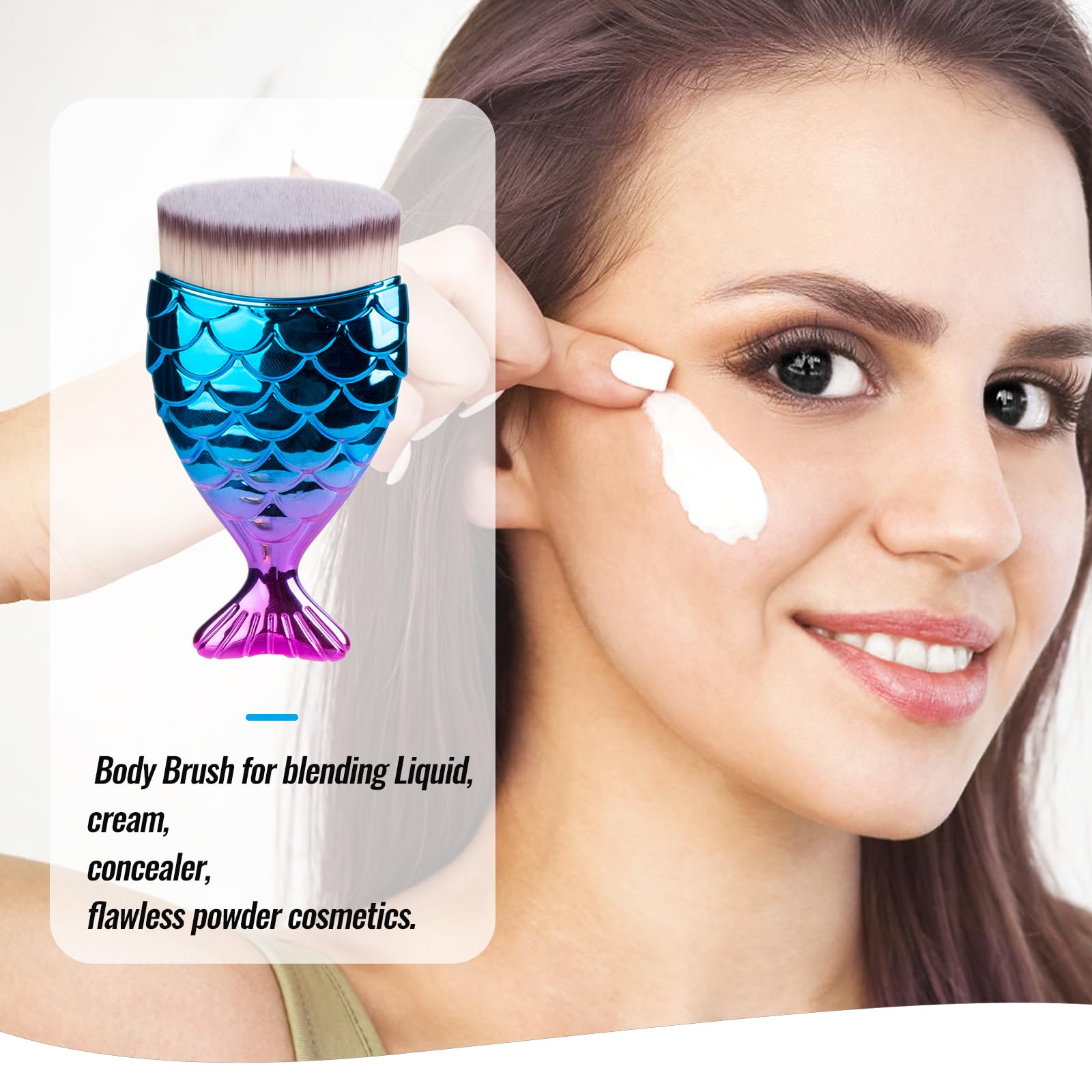 UNIMEIX Brocha de protección solar para cara, brocha Kabuki, aplicador de protector solar para niños, brochas de maquillaje para base líquida, polvo, crema, pulido, difuminado