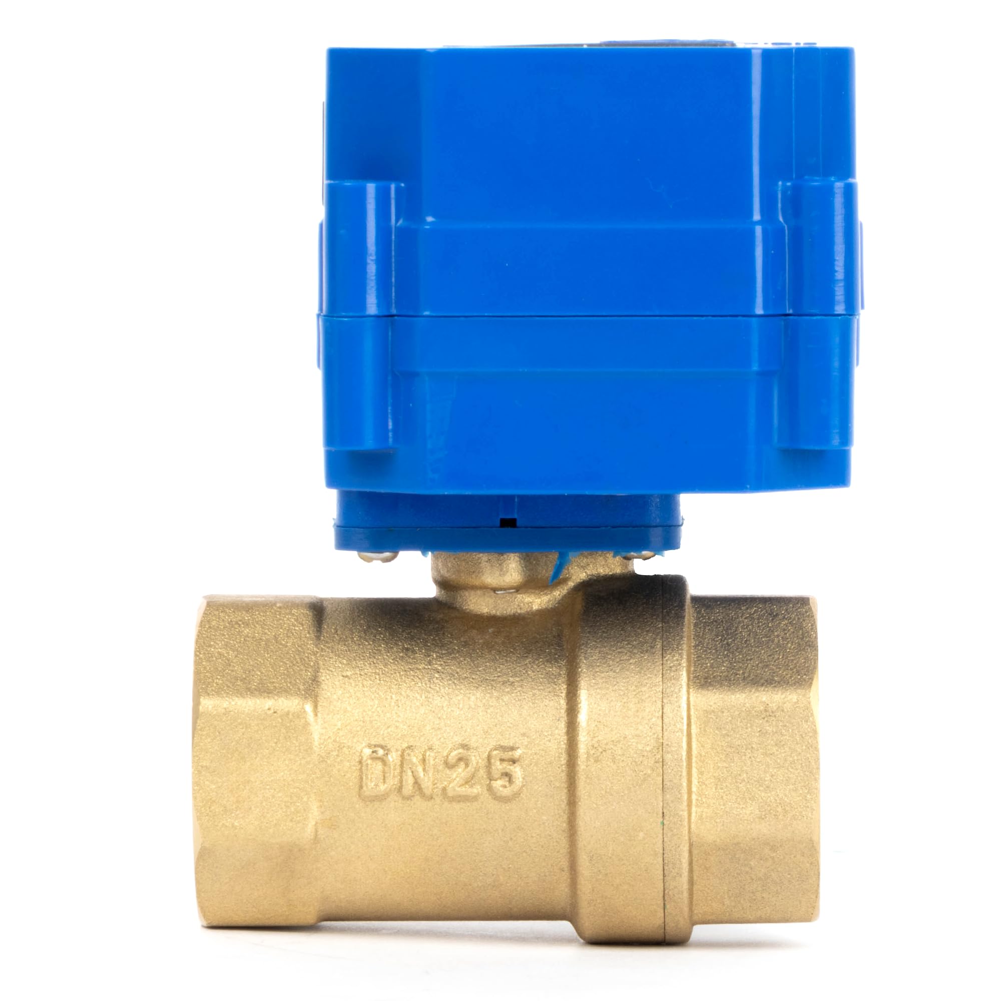 U.S. Solid Válvula de bola motorizada de 1 pulgada con enchufe, 220 V AC DN25, válvula de bola eléctrica de latón de 2 vías, retorno automático, normalmente cerrado