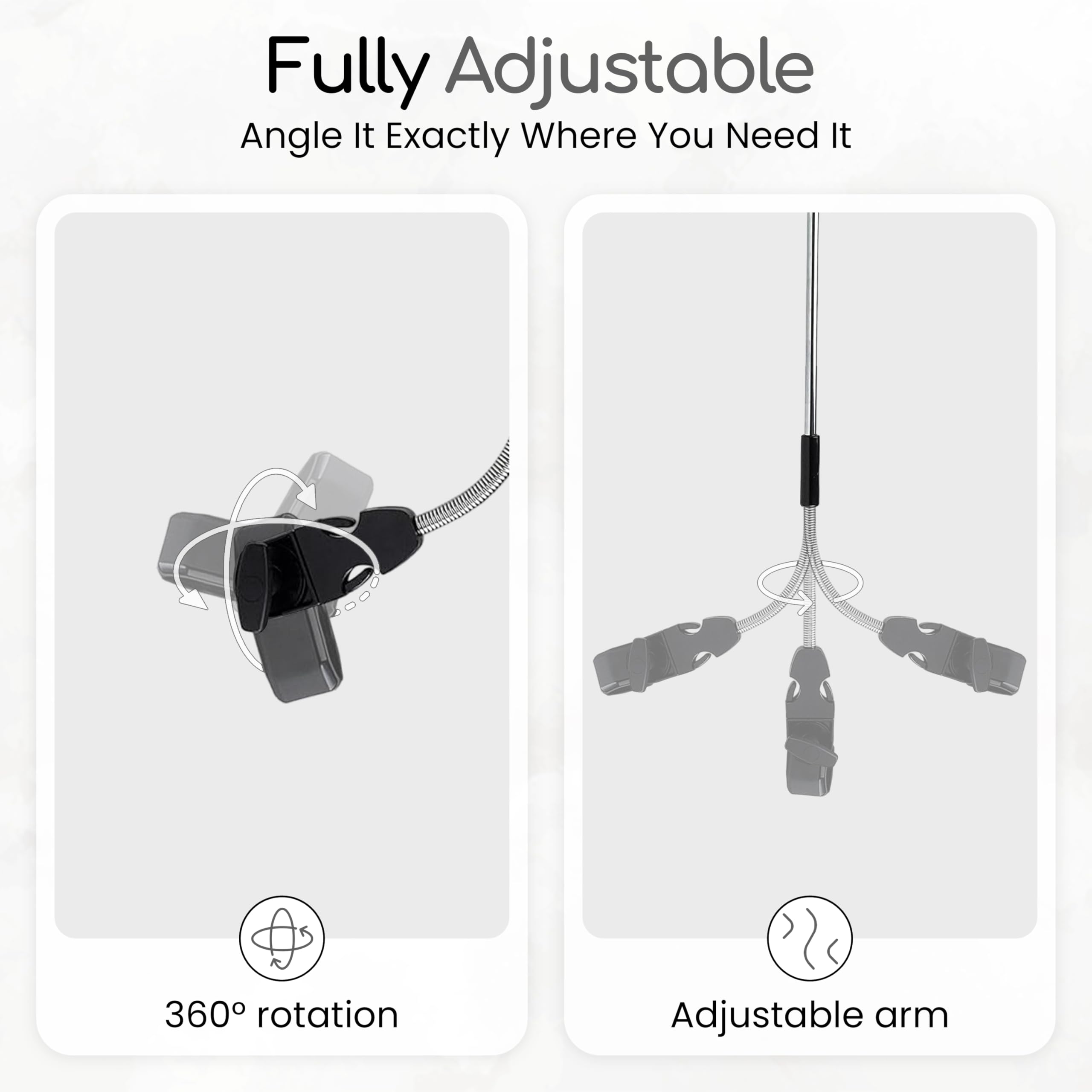 Cuddles Collection Baby Parasol Pram Umbrella UV Protection SPF 50+ Pram Parasol Universal Baby Sun Umbrella for Pram, Pushchair Parasol, Stroller & Buggy with Adjustable Clamp (Black) — view 5