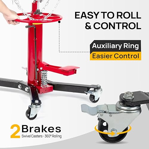 Miniatura 3 de TUFFIOM Gato de transmisión, gato de piso hidráulico de 2 etapas de 1100 lbs 12Ton de elevación alta vertical telescópica, rango de elevación de 34"