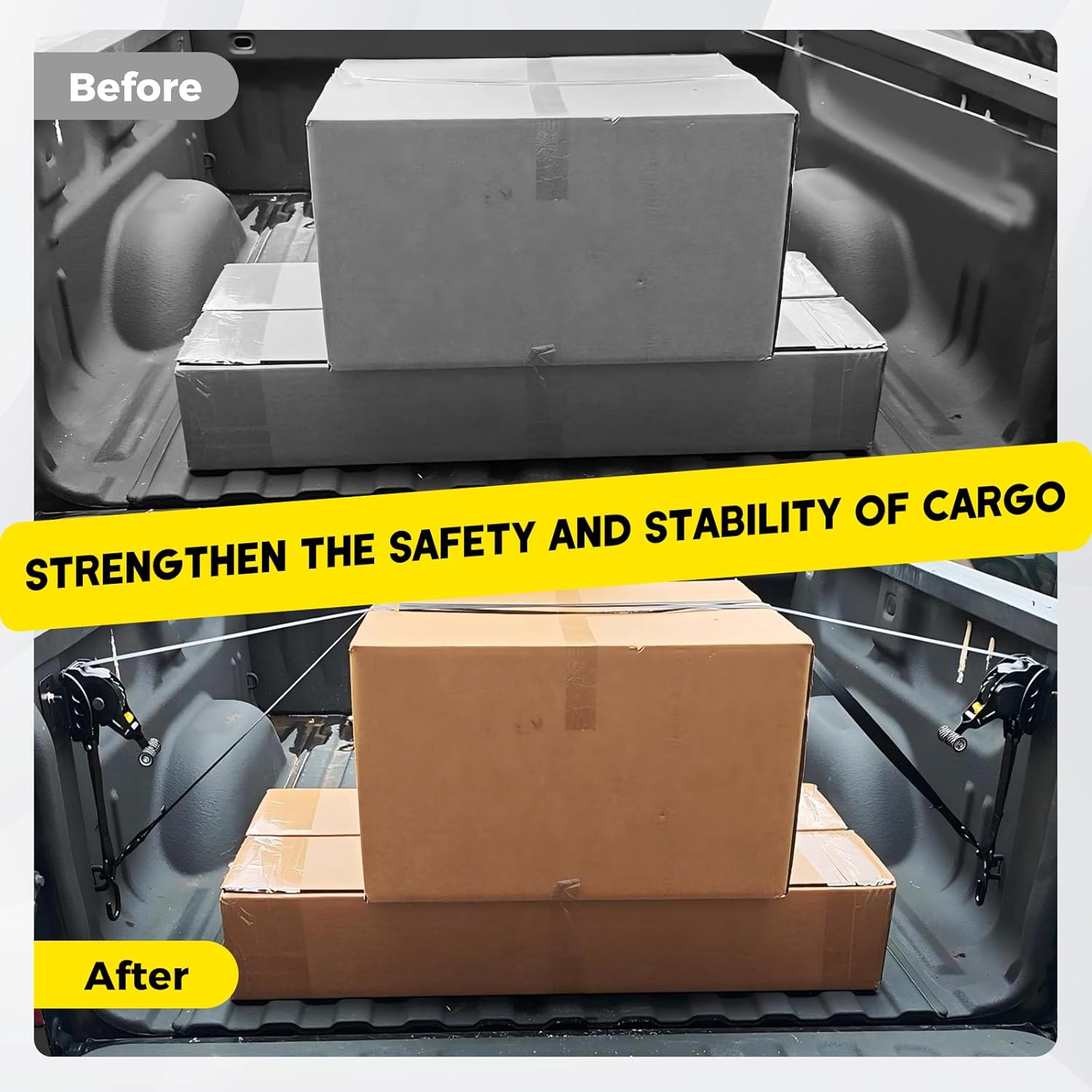 Retractable Ratchet Straps Truck Bed Tie Down Straps Ratchet Compatible with 2022-2025 Ford Maverick 2PCS 2024 Maverick Accessories - Image 5