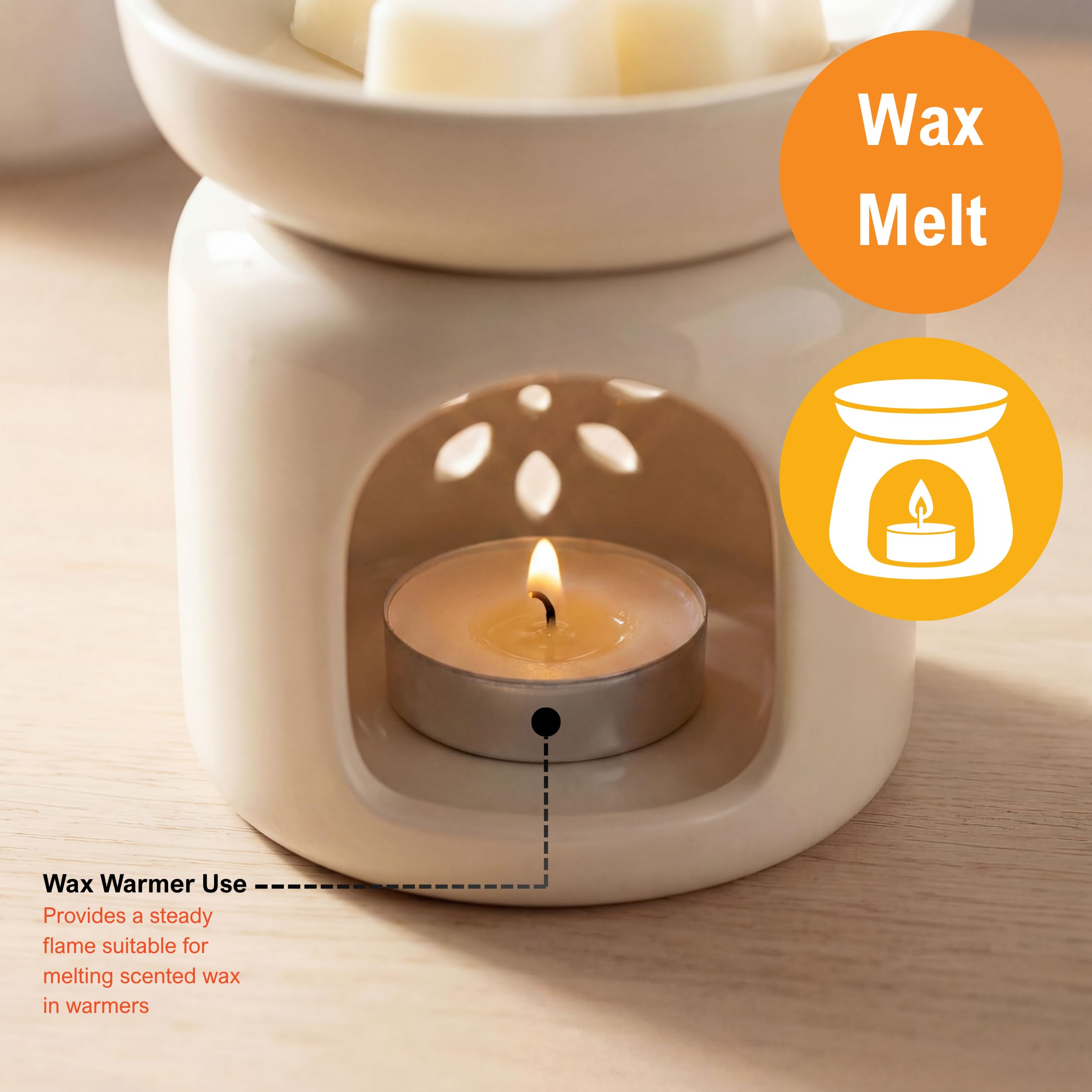 PAMI Premium Teelichte, langanhaltende Teelichter, 100 Stück, geruchlose Teelichter mit 2,5 Stunden Brenndauer, Paraffin-Teelichter mit schöner Flamme, runde Kerzen, perfekt für Votivkerzenhalter