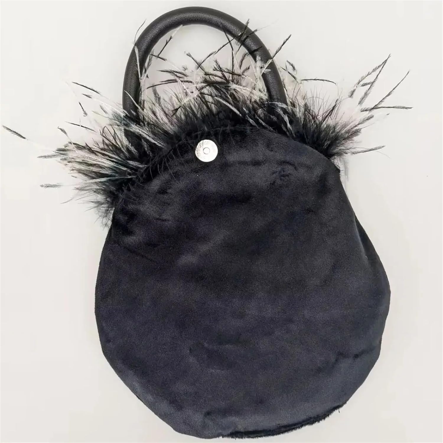 Feather Mini Handbag Furry Women Change Purse For Party for Autumn and Winter(WHITE)