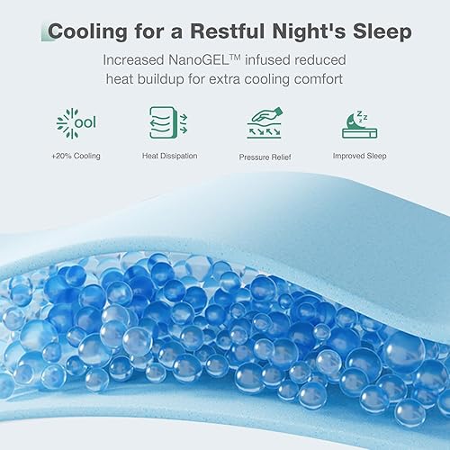 Miniatura 4 de Novilla Colchón Twin, colchón de espuma viscoelástica de gel de 12.0 pulgadas Twin en una caja, espuma de carbón de bambú y funda suave transpirable