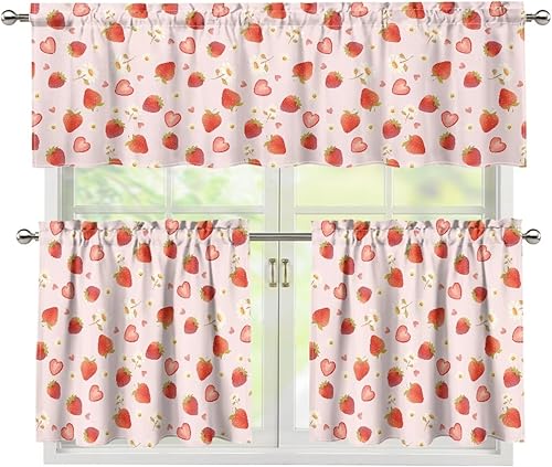 Miniatura 43 de Cortinas de Cocina con Patrón de Gallo Juego de 3 Piezas Elegante Juego de Cortinas de Cocina y Cenefas Elegante Juego de Cortinas de Sombra para