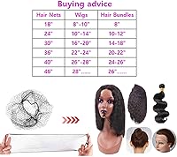 Vista 4 de Redes invisibles para cabello largo, 100 piezas de malla elástica negra de 18 a 46 pulgadas para mujeres, para pelucas, moño, servicio de alimentos