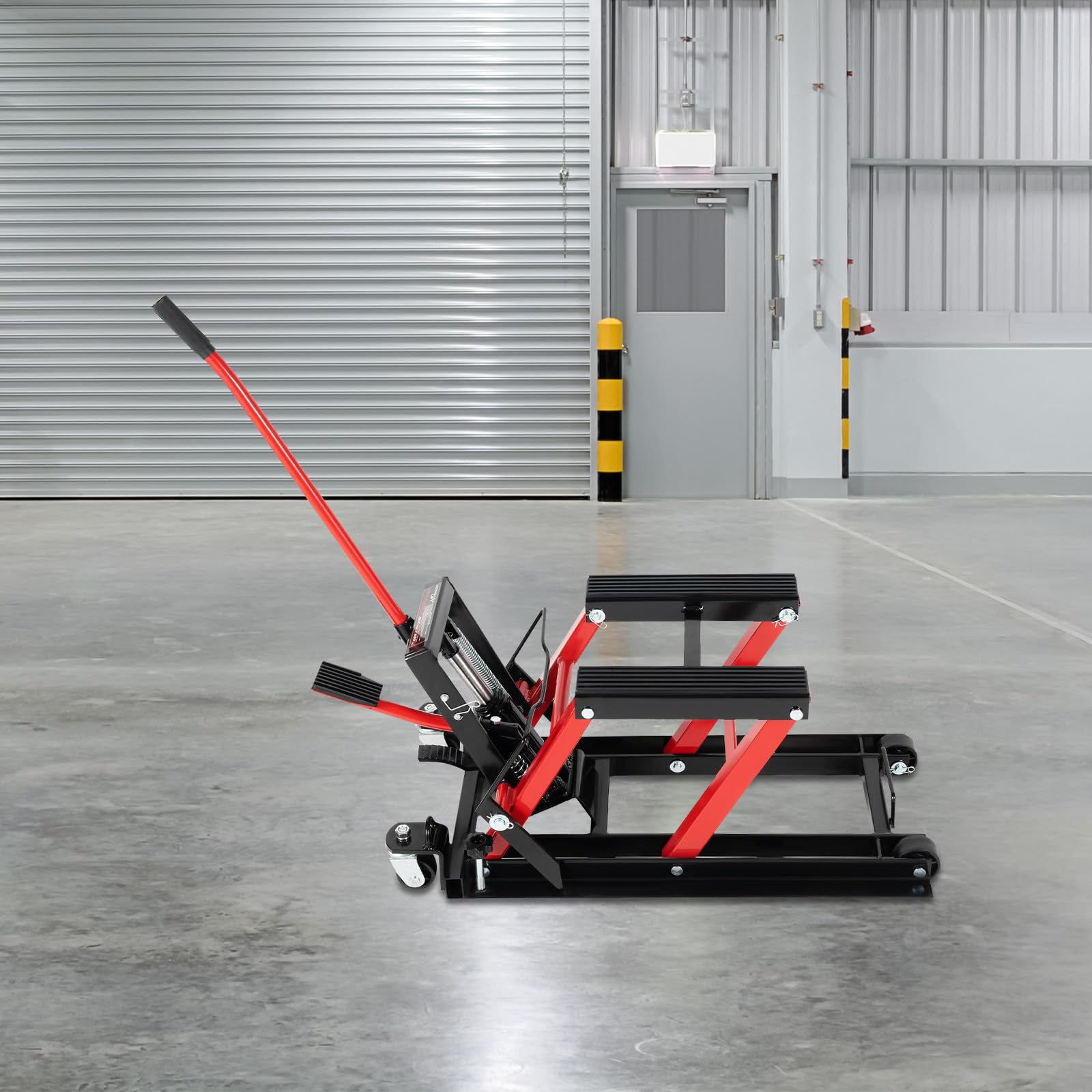 Ponte sollevatore idraulico per moto, 680 kg, regolabile in altezza, per garage e officina