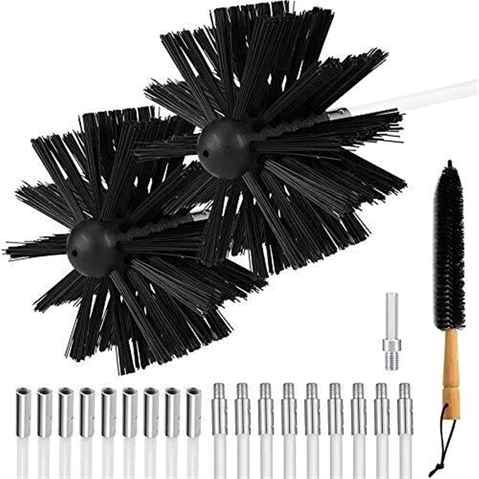 Aste Flessibili 16 Pollici Kit Di Spazzole Per La Pulizia Del Camino Con Testina Spazzola Per La Pulizia Dei Tubi Spazzola Per Camino In Nylon Spazzola Per Tubi Del Strumento Kit pulizia camino